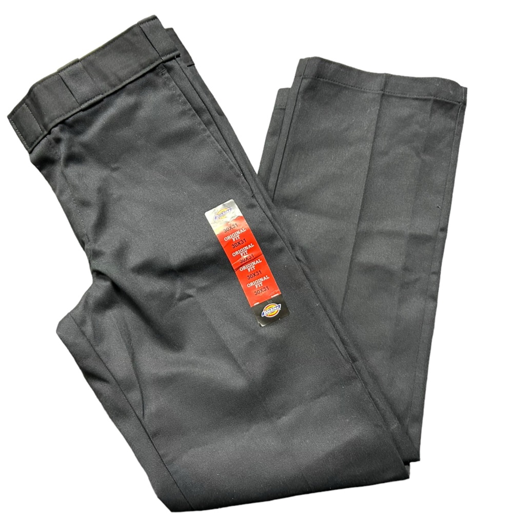 DICKIES mens 874 black original fit flat front work plants slacks 30x31 NWT